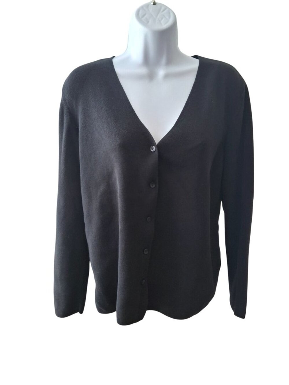 Designers Originals Cardigan L Black Button Quiet Luxury Classic Chic Soft Girl